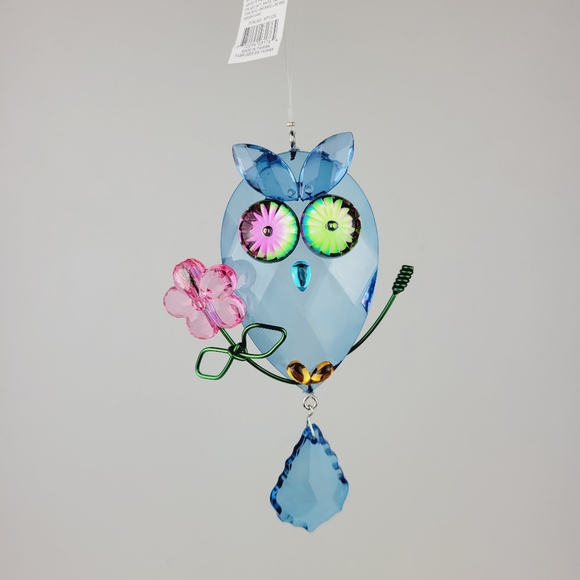 Crystal Expressions Acrylic Owl Ornament Suncatcher 5" GANZ - Picture 9 of 13